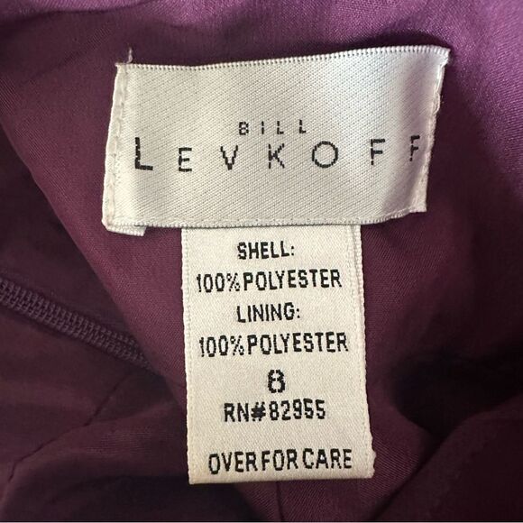 Bill Levkoff 1161 Bridesmaid Gown Dress Formal Open Back Halter Women’s 8 Purple - Picture 8 of 10